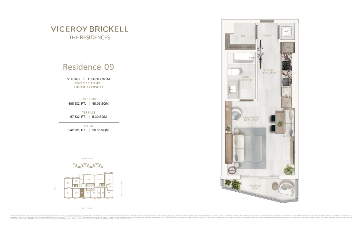 Viceroy Brickell Studio Floorplan