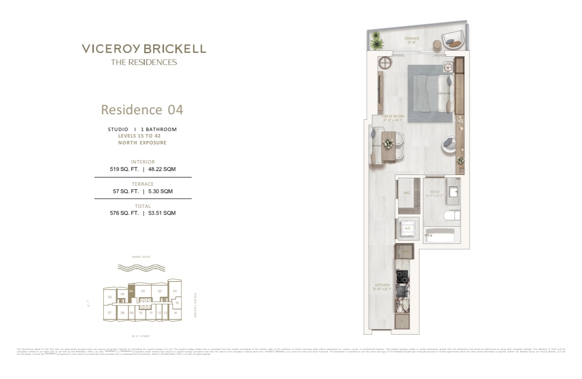 Viceroy Brickell Studio Floorplan