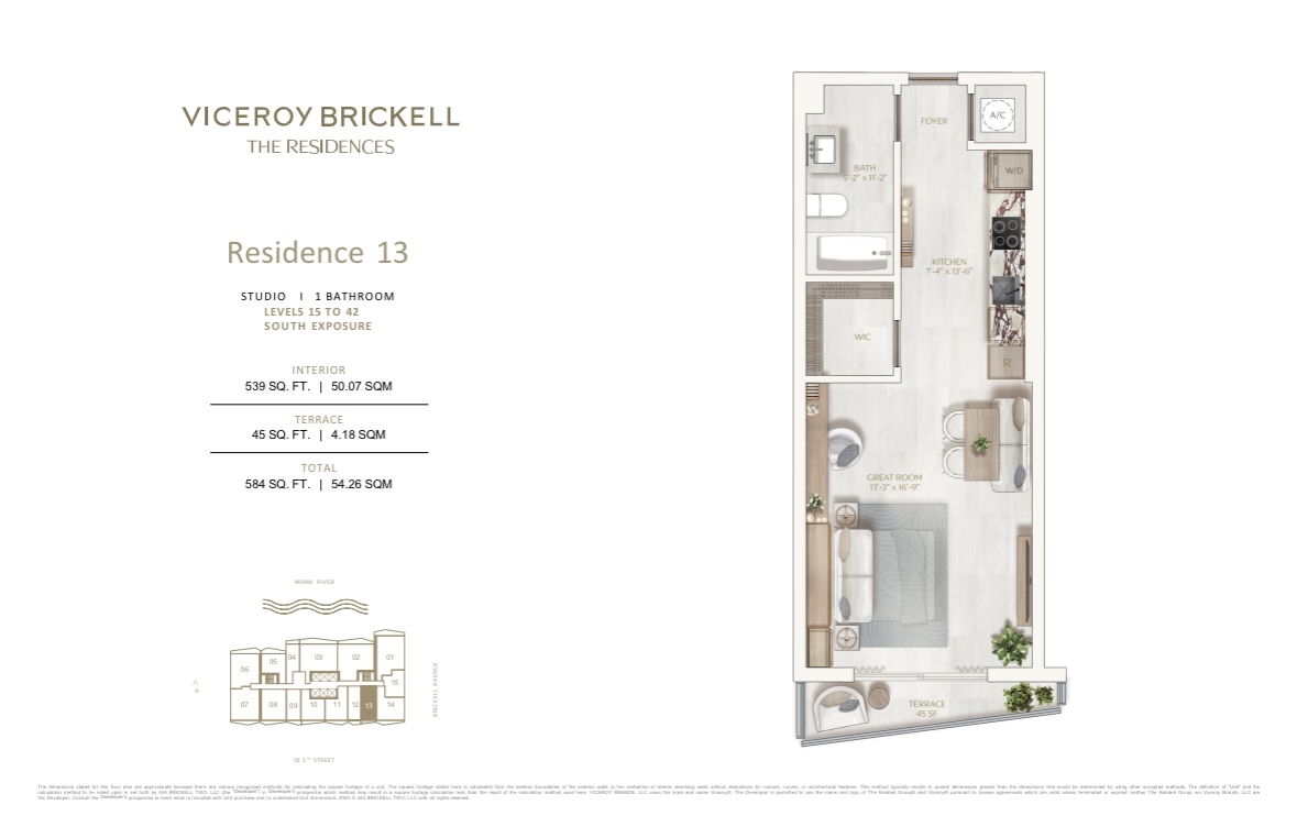 Viceroy Brickell Studio Floorplan