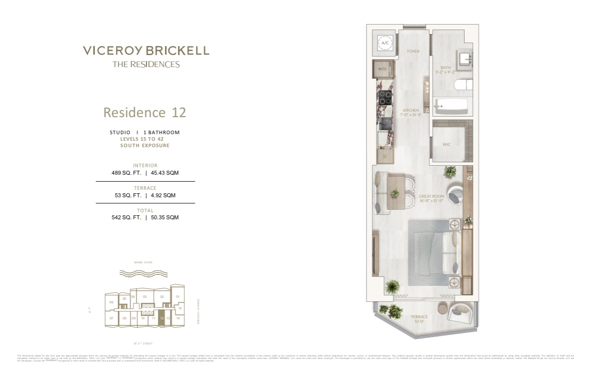 Viceroy Brickell Studio Floorplan