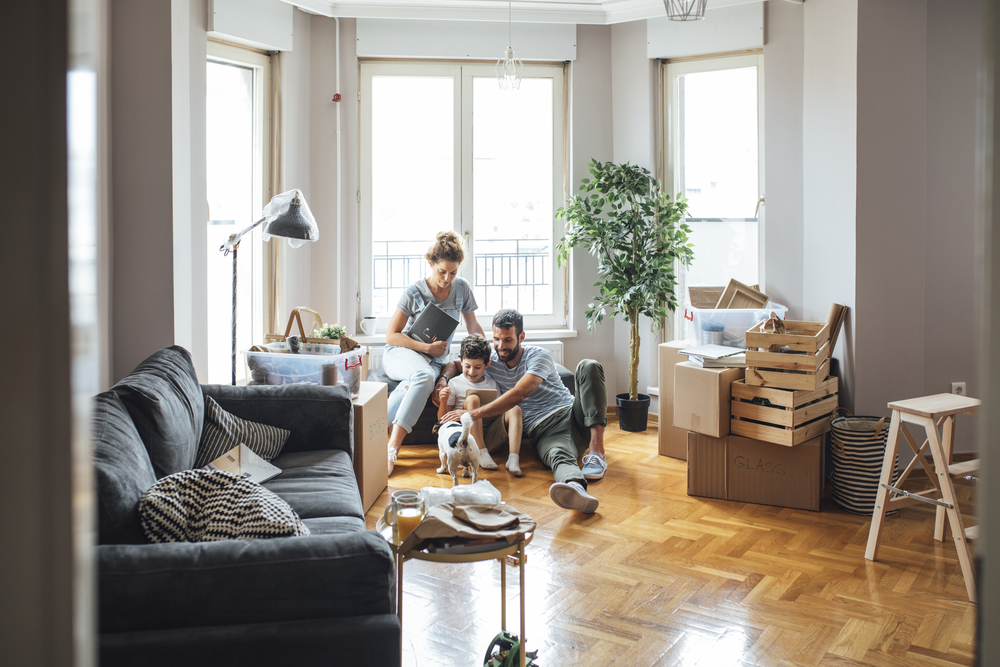 A family bonding in the living room