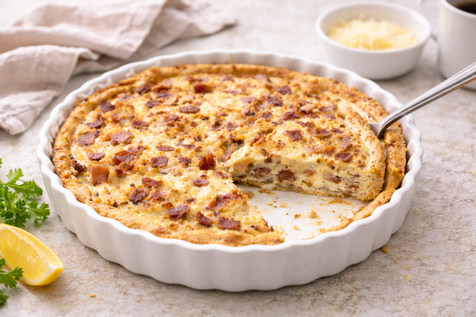 Carol’s Favorite Bacon & Swiss Quiche (Gluten-Free Option)