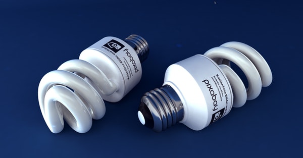 Two energy efficient lightbulbs