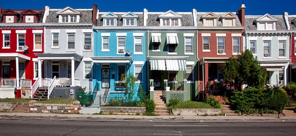 colorful houses in a row