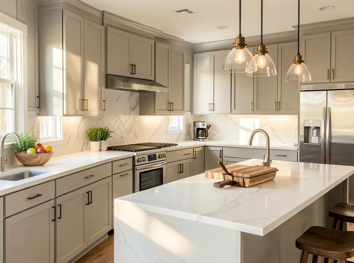 Updated kitchen with simple modern finishes