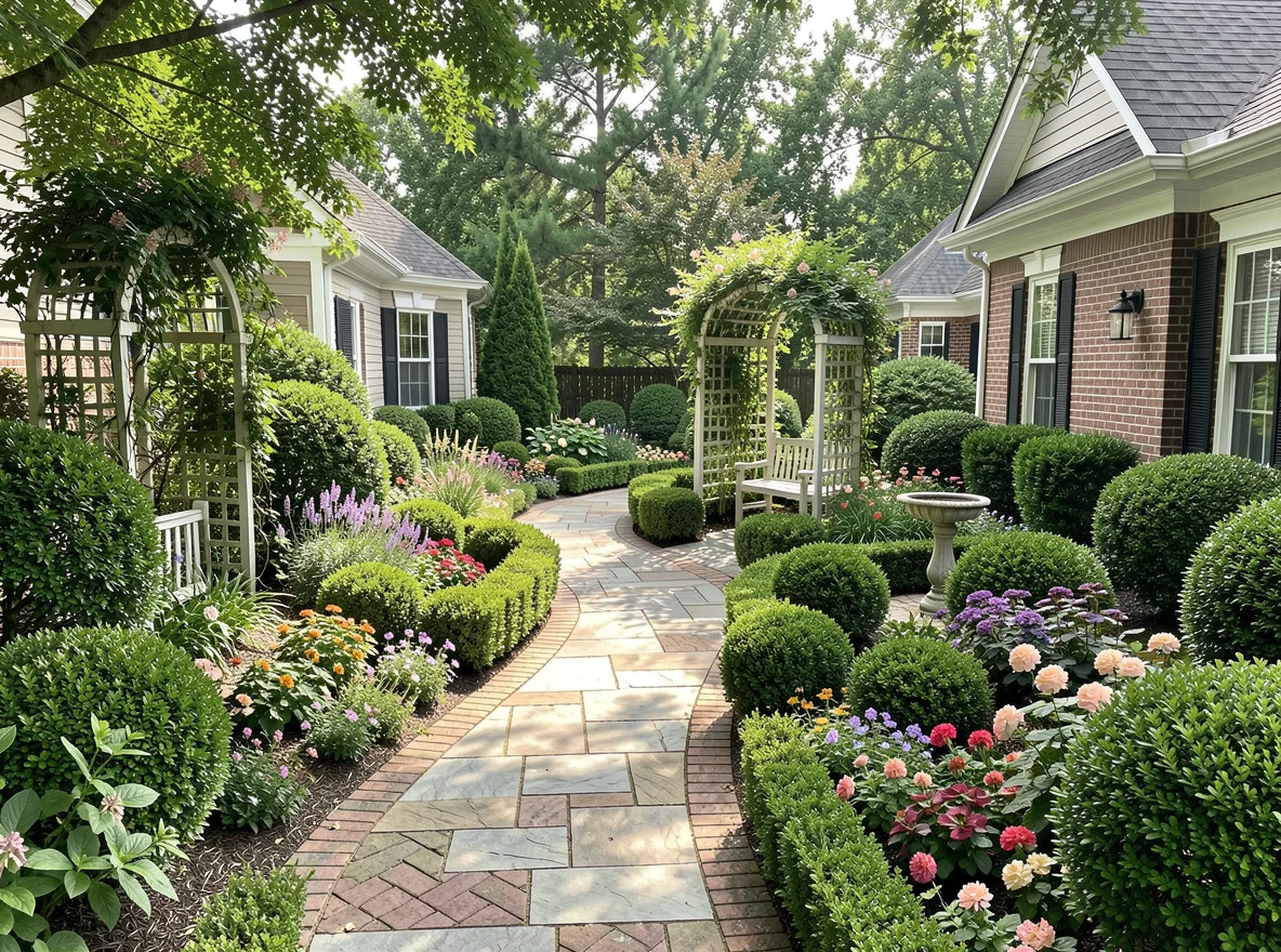 Landscaped front garden and walkway