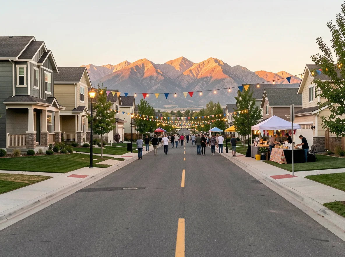 Lehi neighborhood community scene