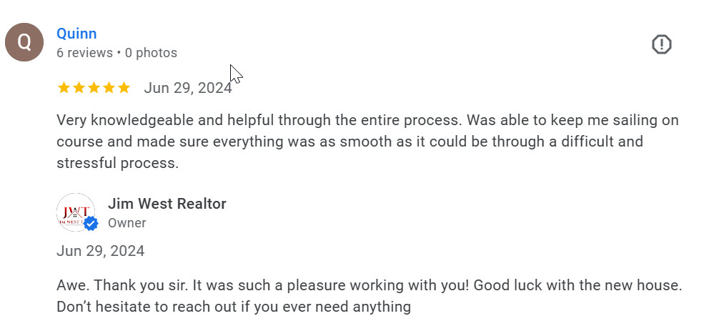 Testimonials for Jim West Team