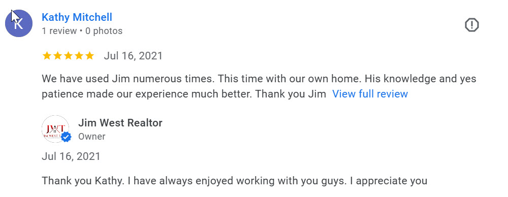 Testimonials for Jim West Team
