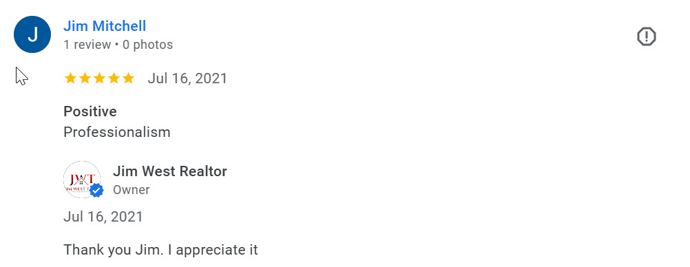 Testimonials for Jim West Team