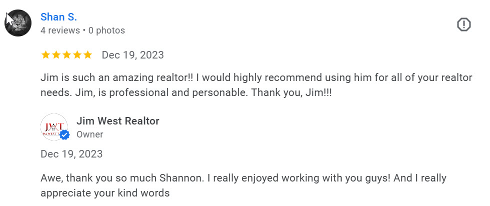 Testimonials for Jim West Team