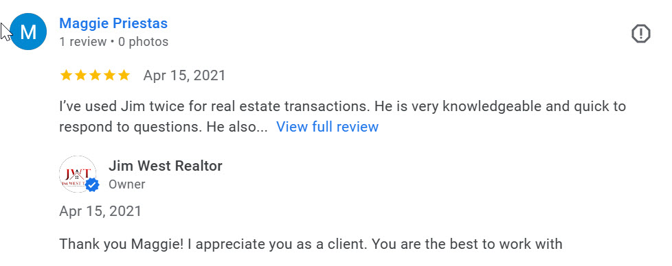 Testimonials for Jim West Team