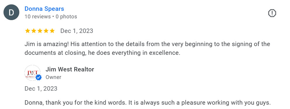 Testimonials for Jim West Team