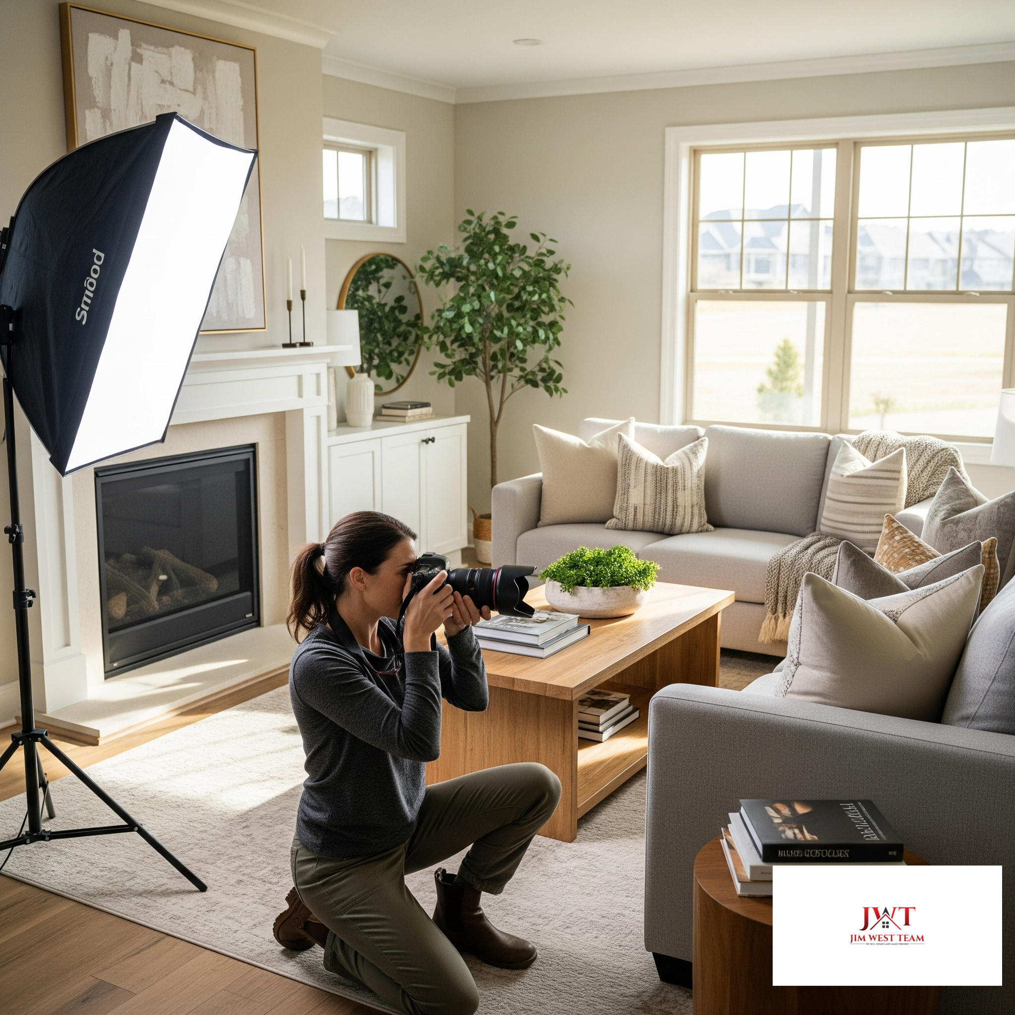 Real estate photographer capturing listing photos in Marysville, Ohio