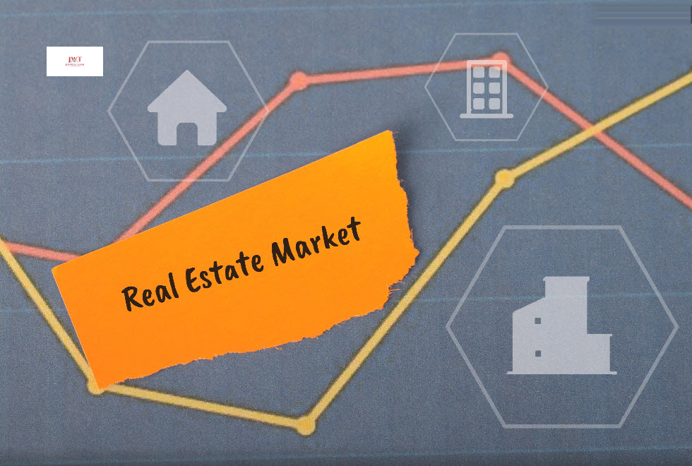 Illustration of real estate market trends with rising and falling lines, showing the Jim West Team’s local Marysville market expertise.