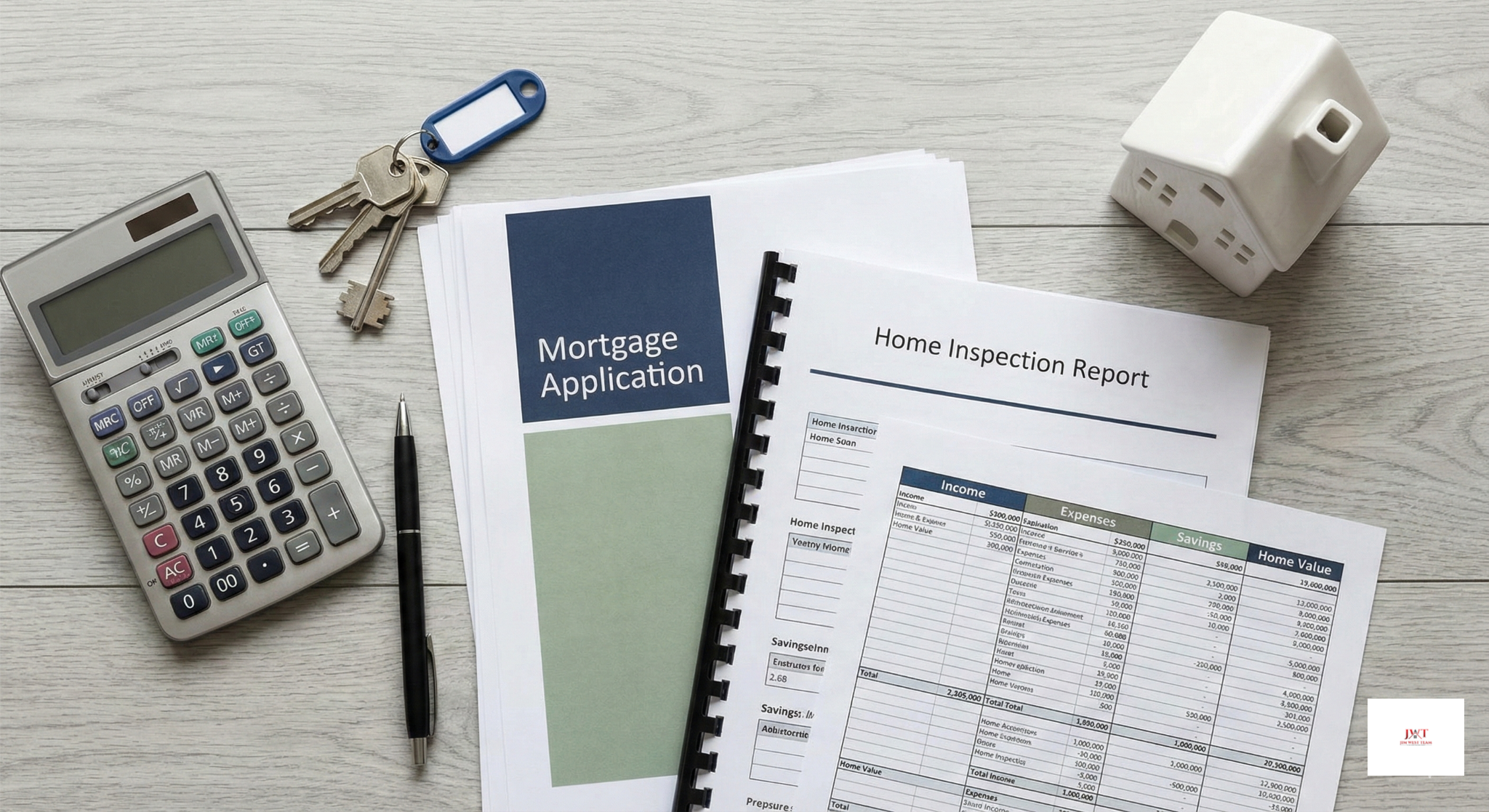 Financial planning documents and calculator for buying and selling home simultaneously