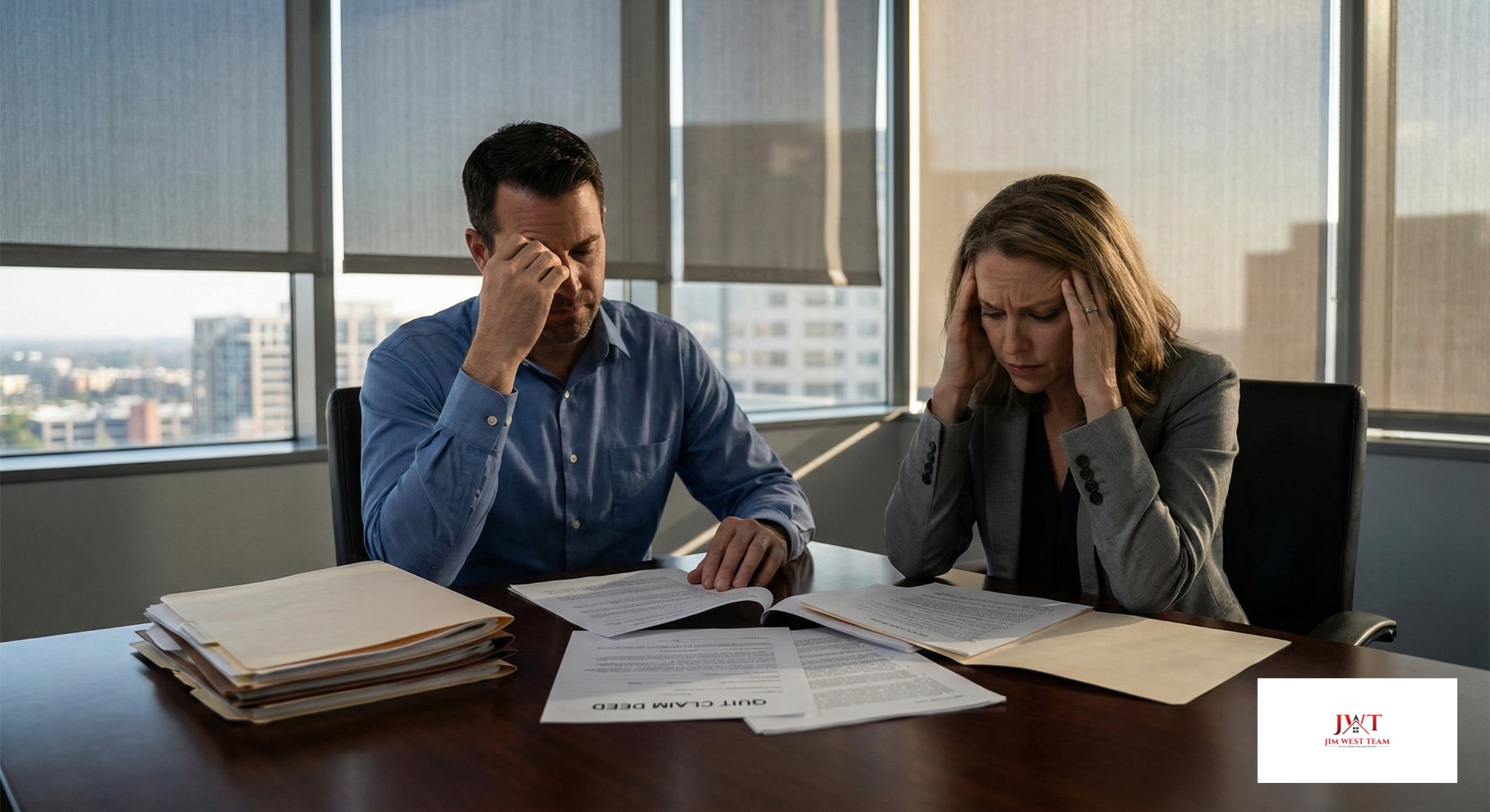 Divorcing couple signing quit claim deed without understanding mortgage liability consequences