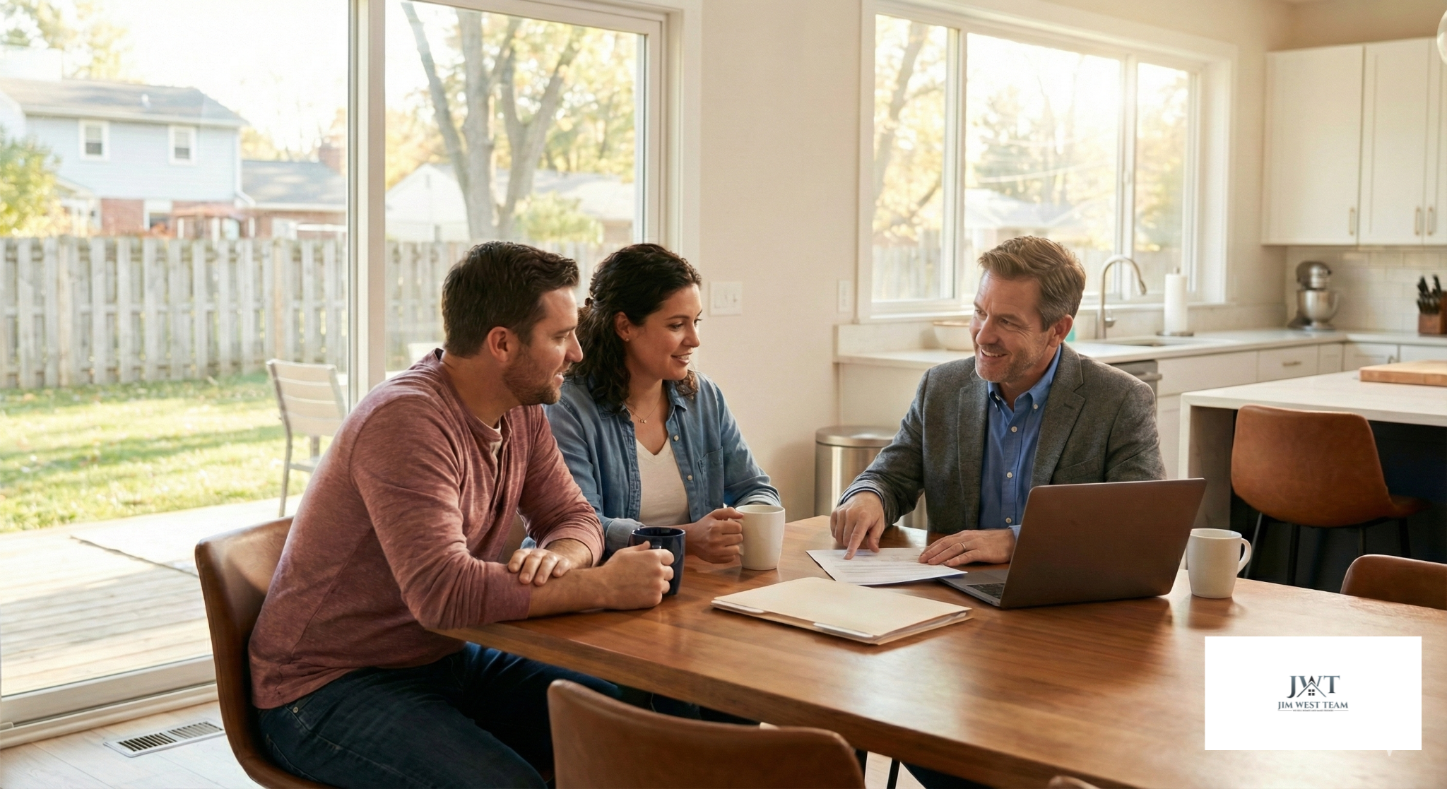 Jim West consulting with Marysville homeowners about selling with existing mortgage and HELOC