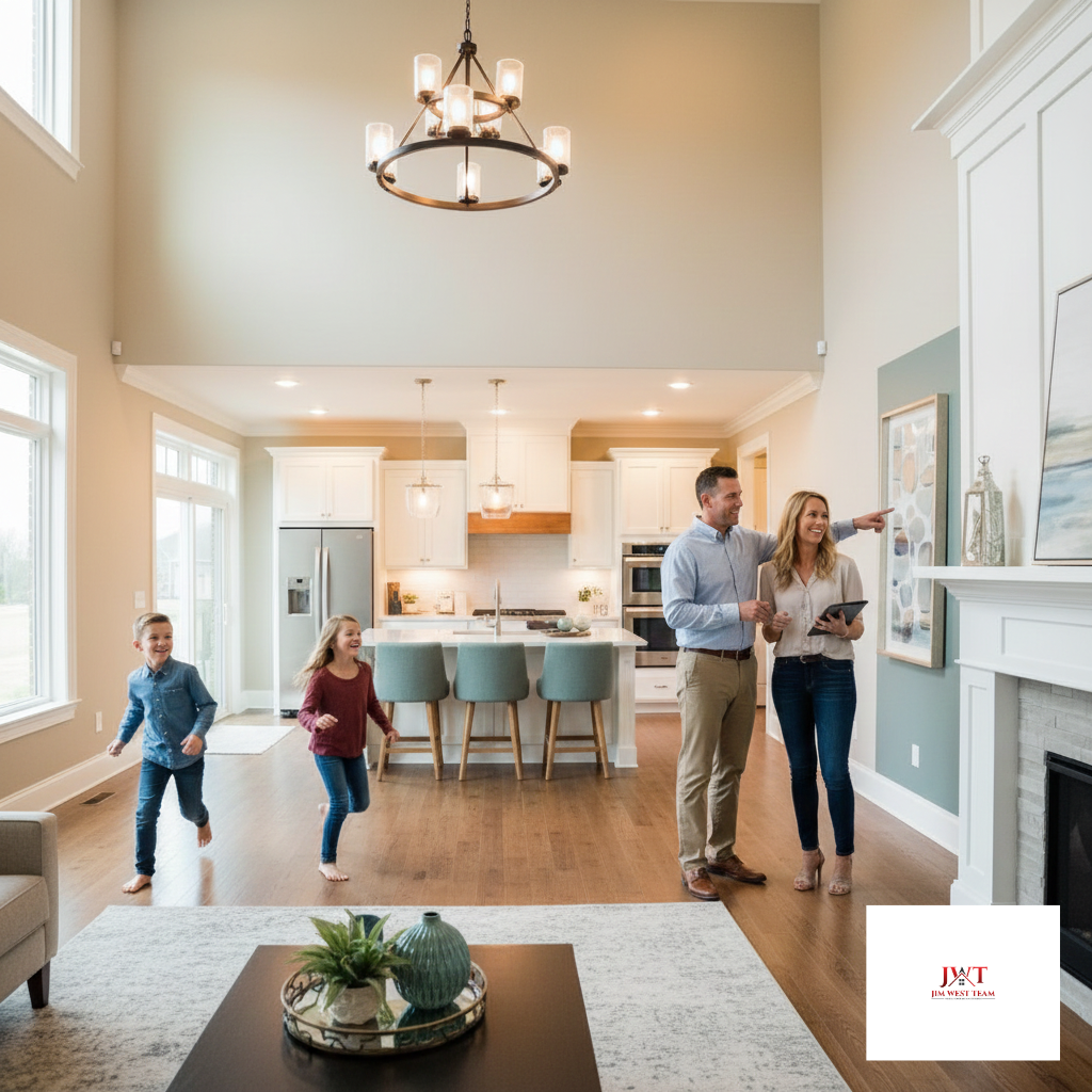 Move-up buyers in updated Scott Farms home with modern finishes and open floor plan