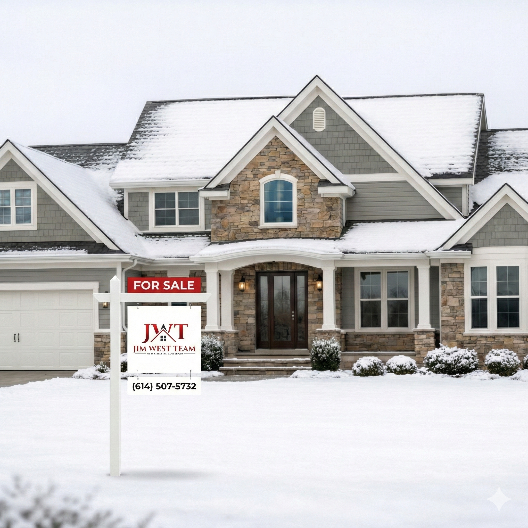 Marysville Ohio home for sale during divorce settlement with Jim West Team sign