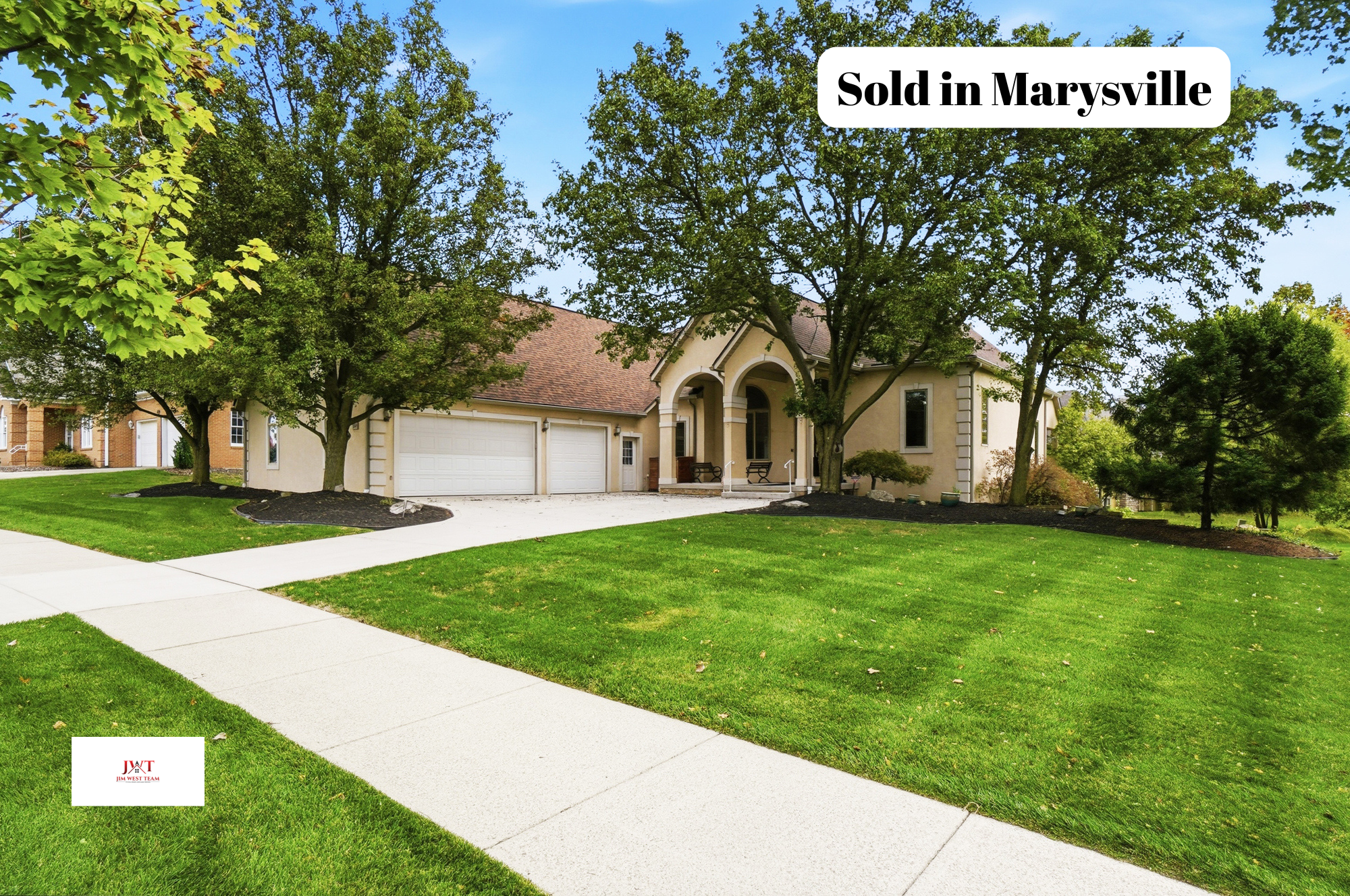 Sold sign in front of a home in Green Pastures, Marysville, Ohio