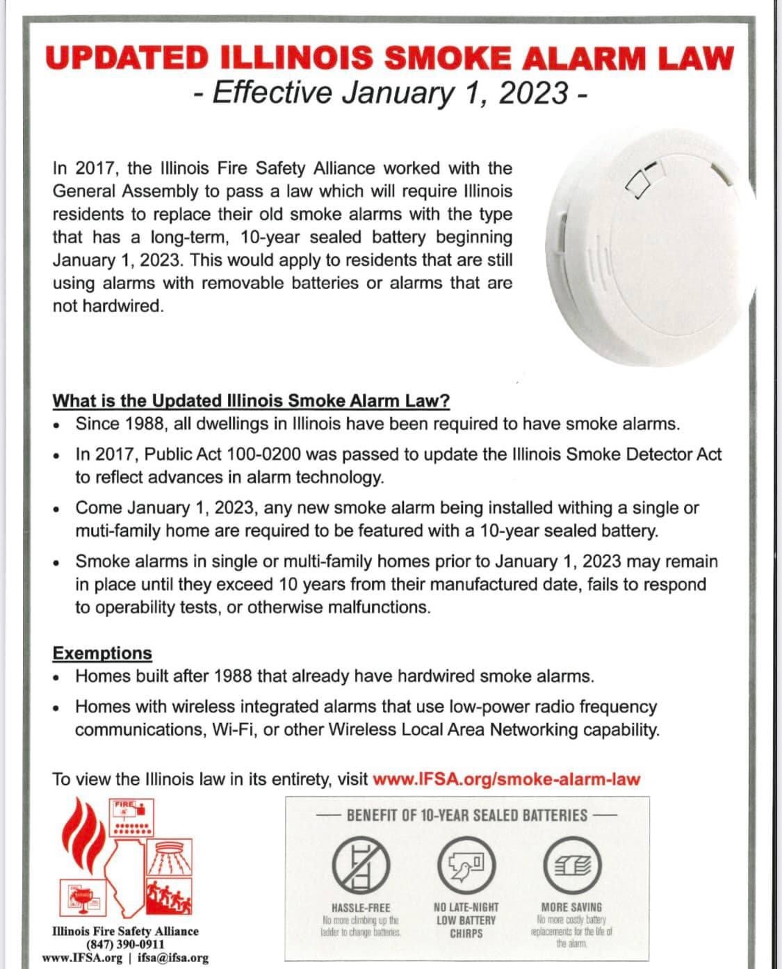 fire safety law Illinois