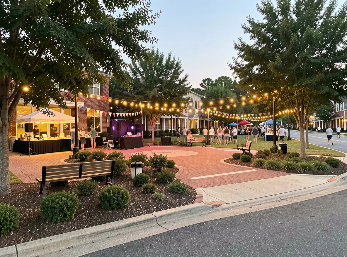 Community gathering plaza in Suwanee