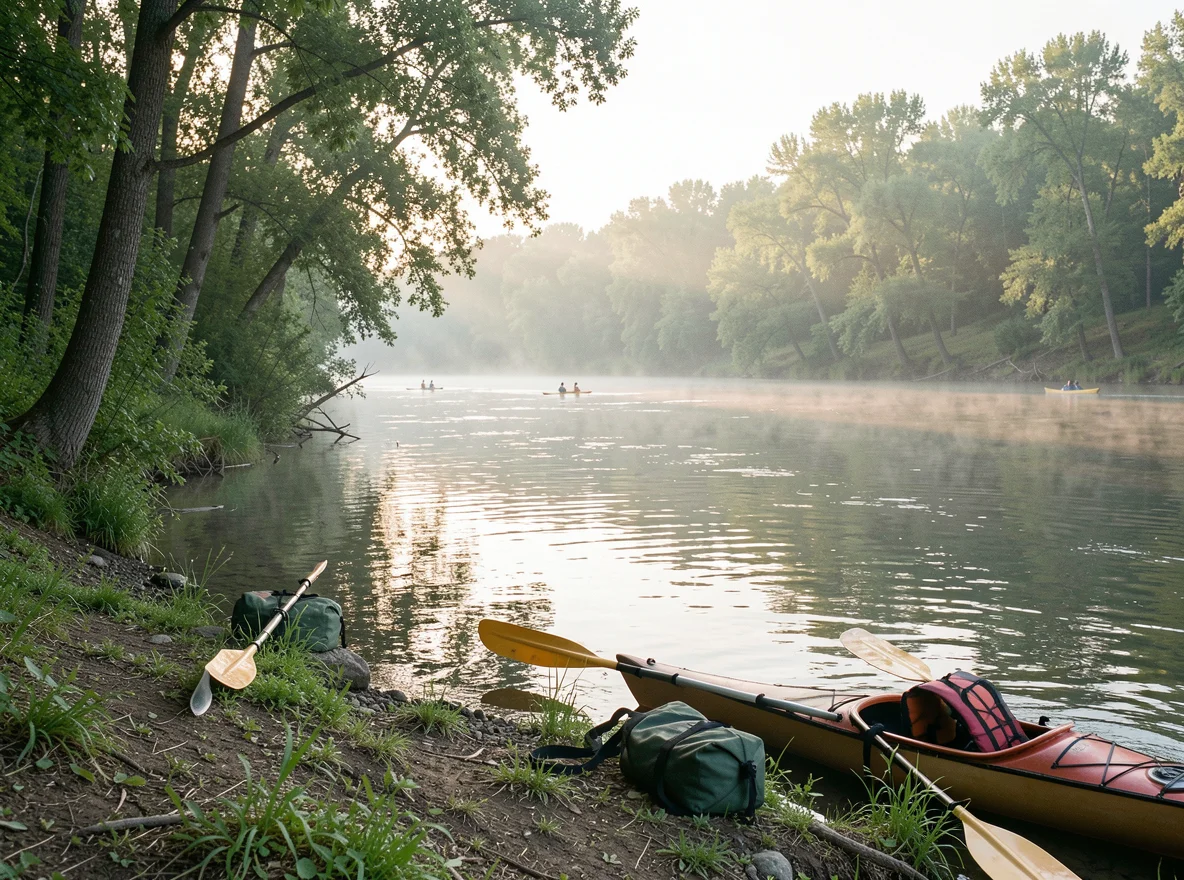 Kayaking scene near Roswell along the Chattahoochee River