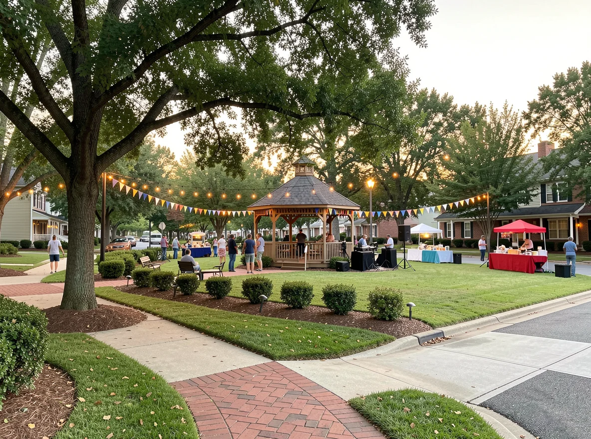 Neighborhood green and community gathering space in Lawrenceville