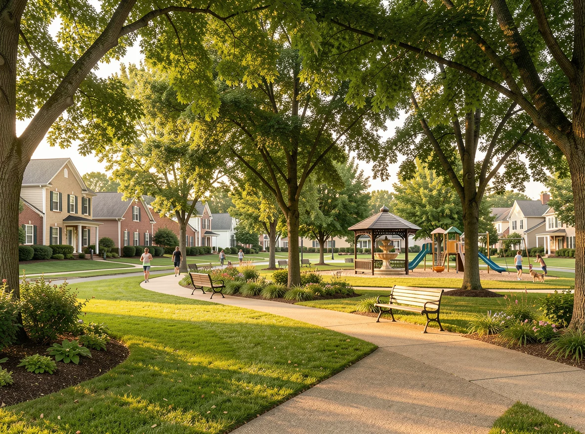 Commerce neighborhood homes and green space