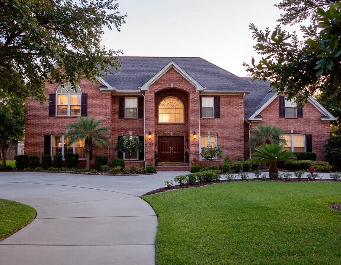 Well-maintained brick home exterior in Metairie