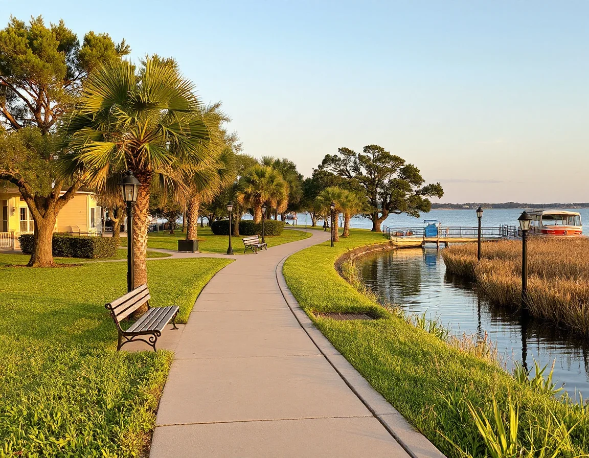Bayou-side landscape near Violet, Louisiana