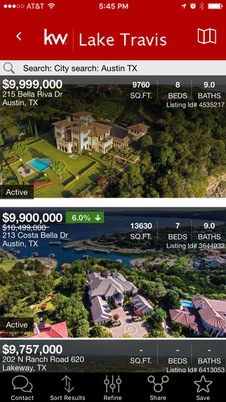 KW Mobile App Screen Shot