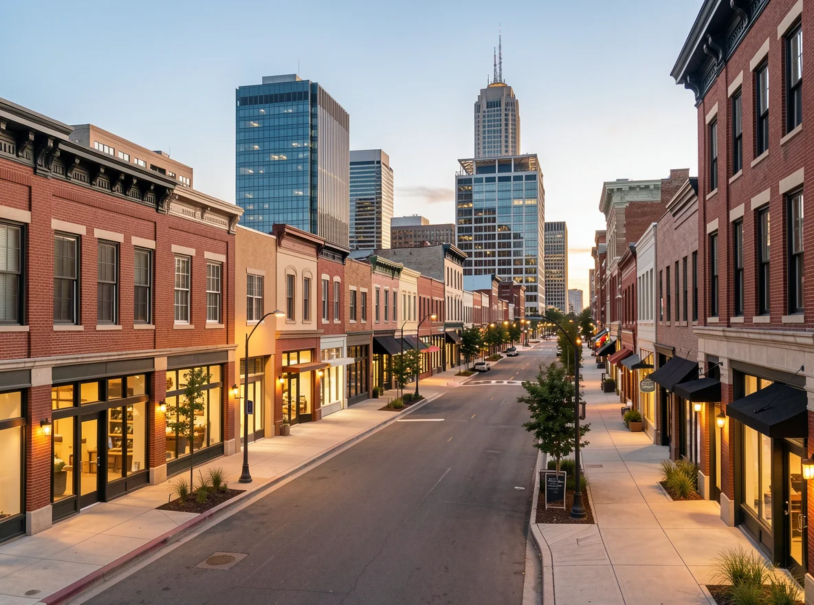 Renovated Detroit neighborhood streetscape