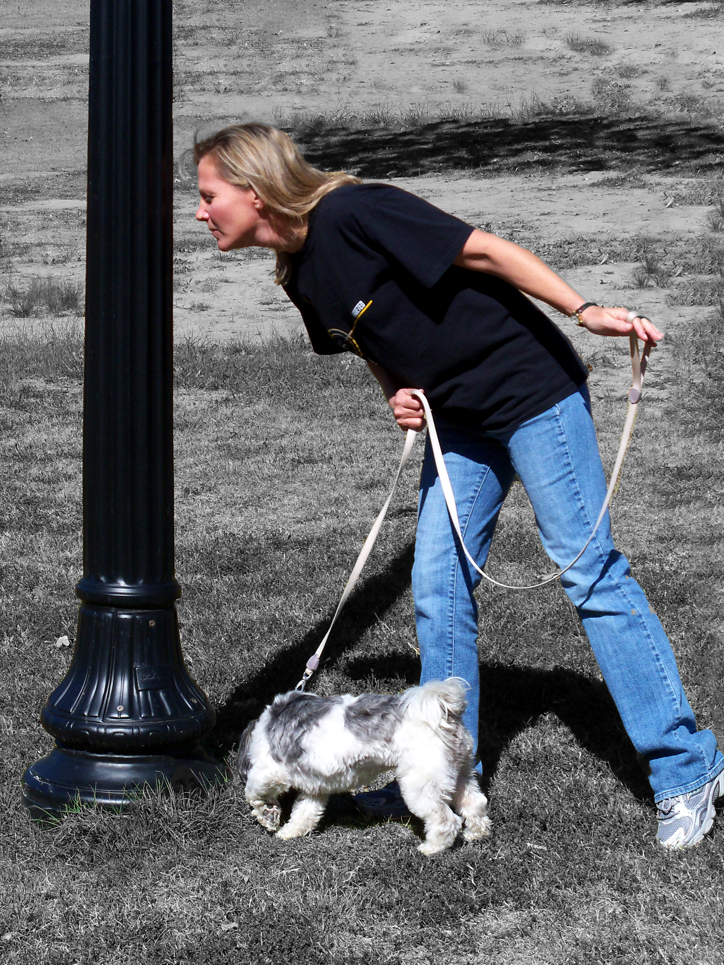 Yadi walking Becky