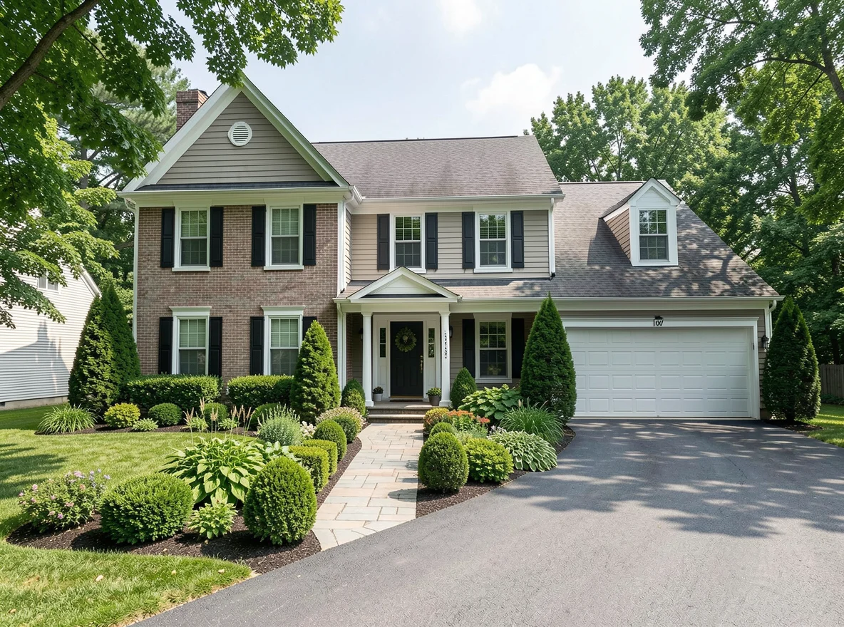 Suburban home exterior in Somerset, New Jersey