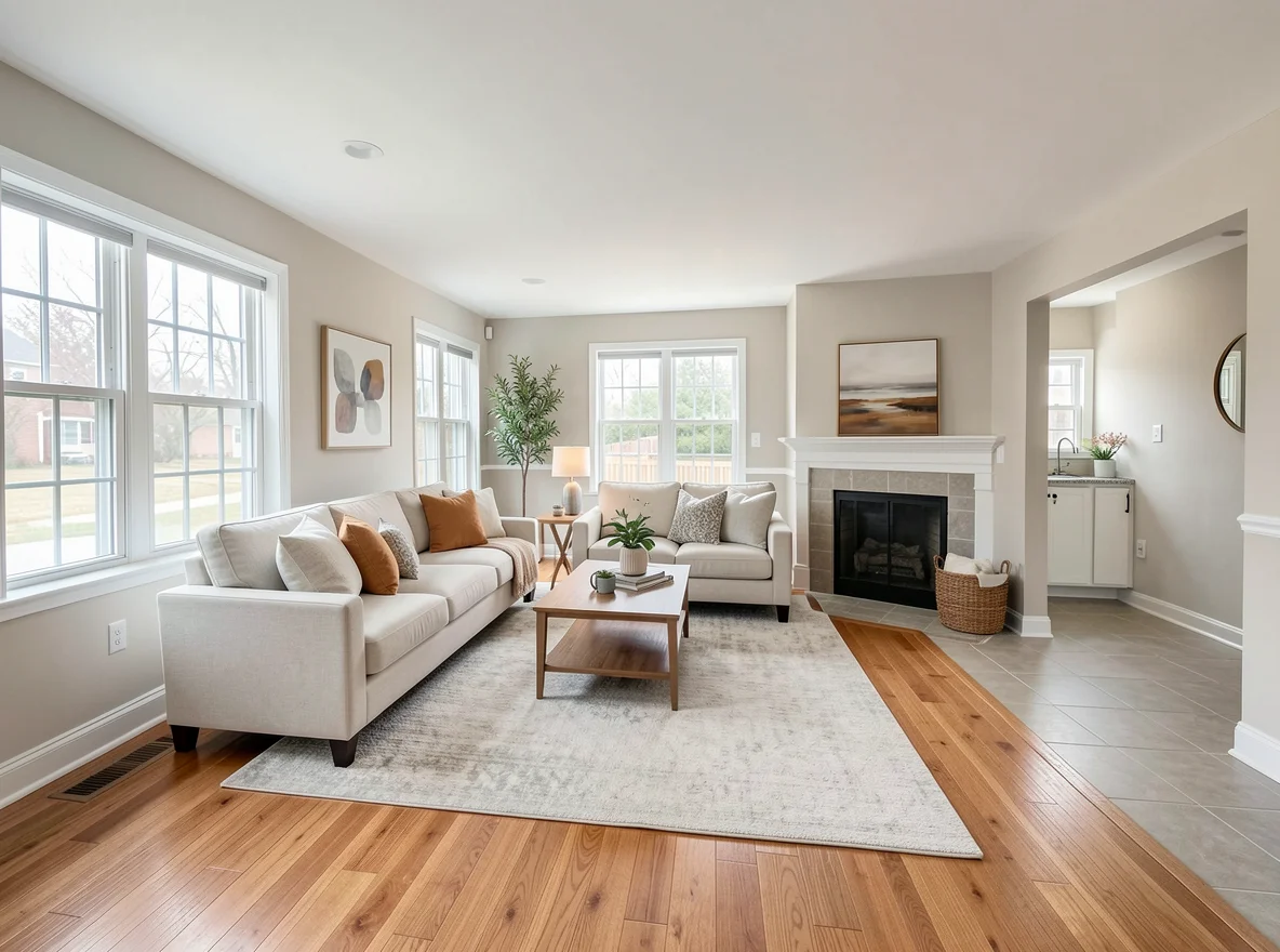 Bright starter home interior