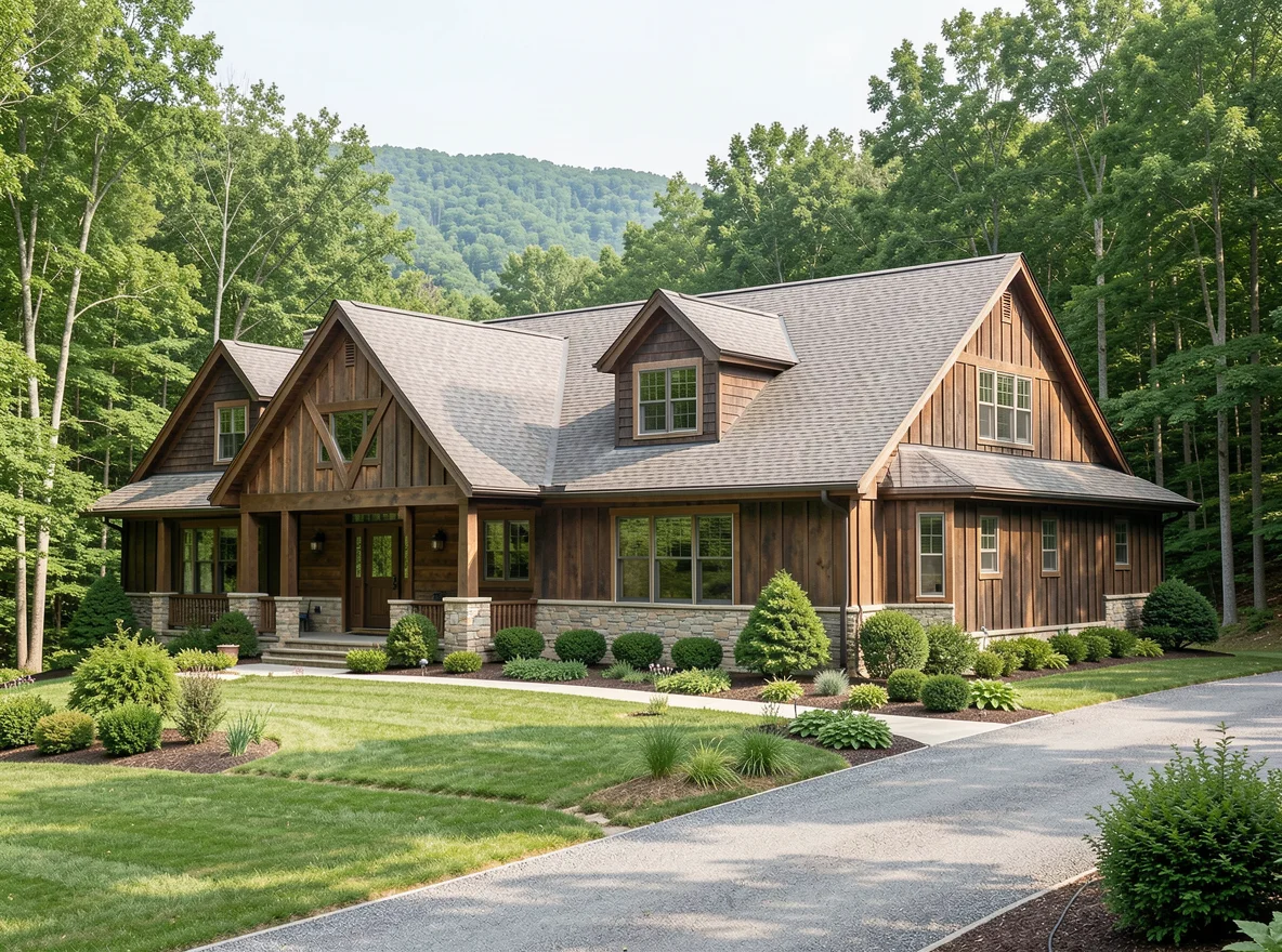 Wooded home exterior in Pocono Lake