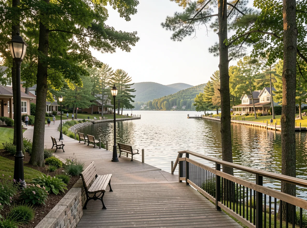 Scenic waterfront in Hawley