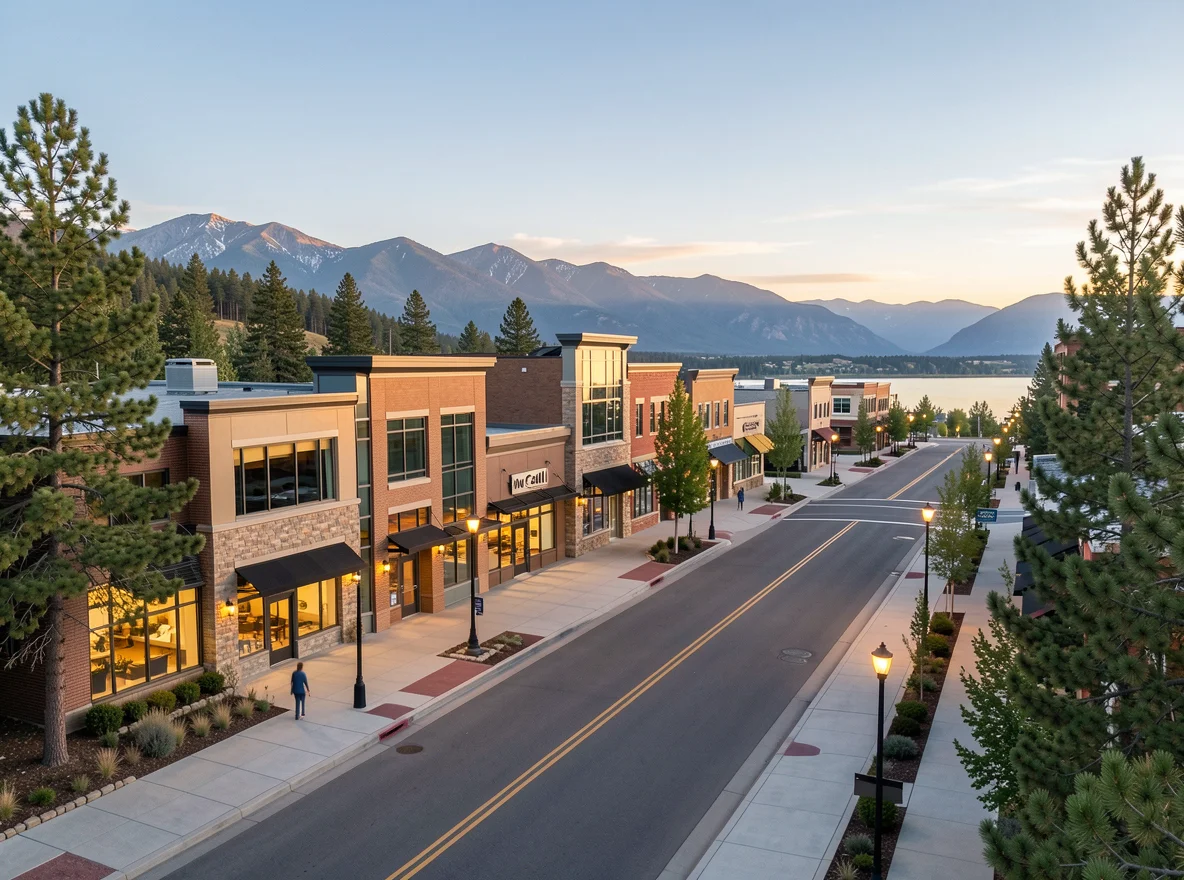Downtown McCall streetscape near Payette Lake
