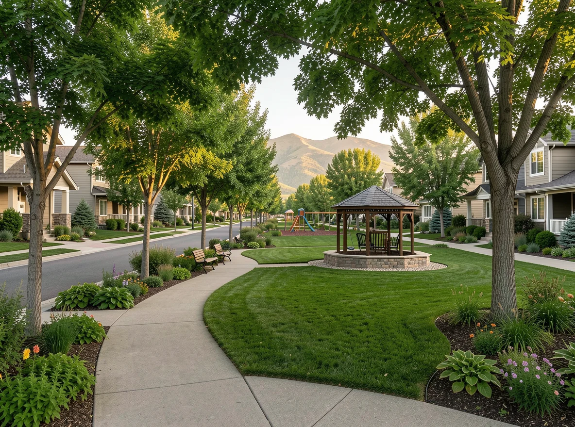 Tree-lined neighborhood in Eagle