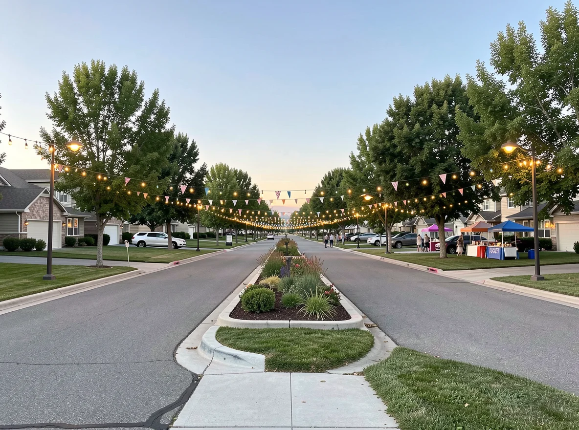 Neighborhood scene in Meridian