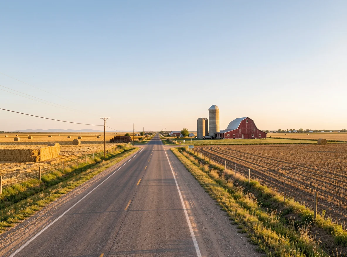 Richardton, North Dakota prairie edge and local streetscape