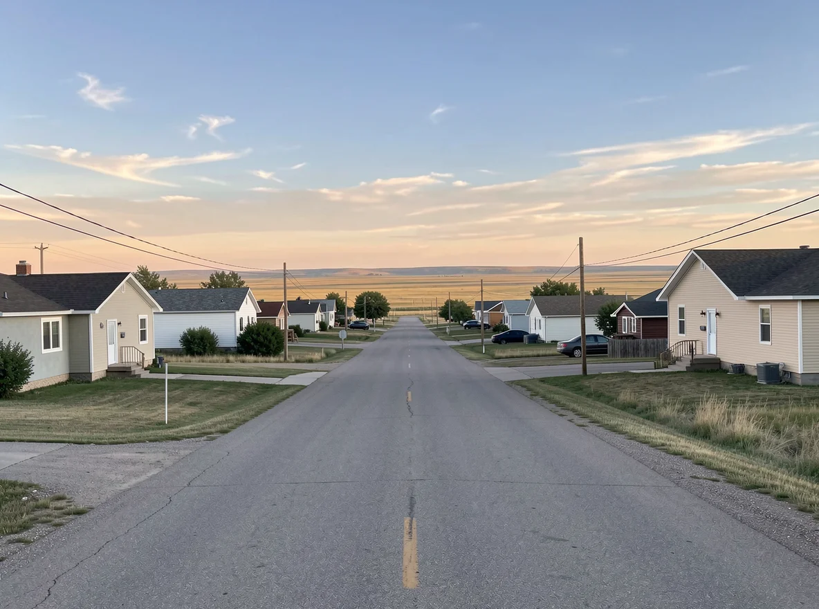 Richardton, North Dakota neighborhood and prairie setting