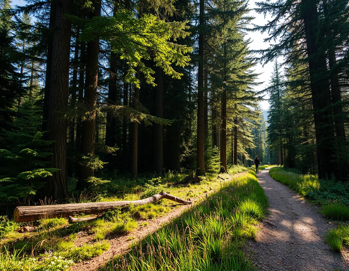 Maintained forest edge and walking path near a Libby home