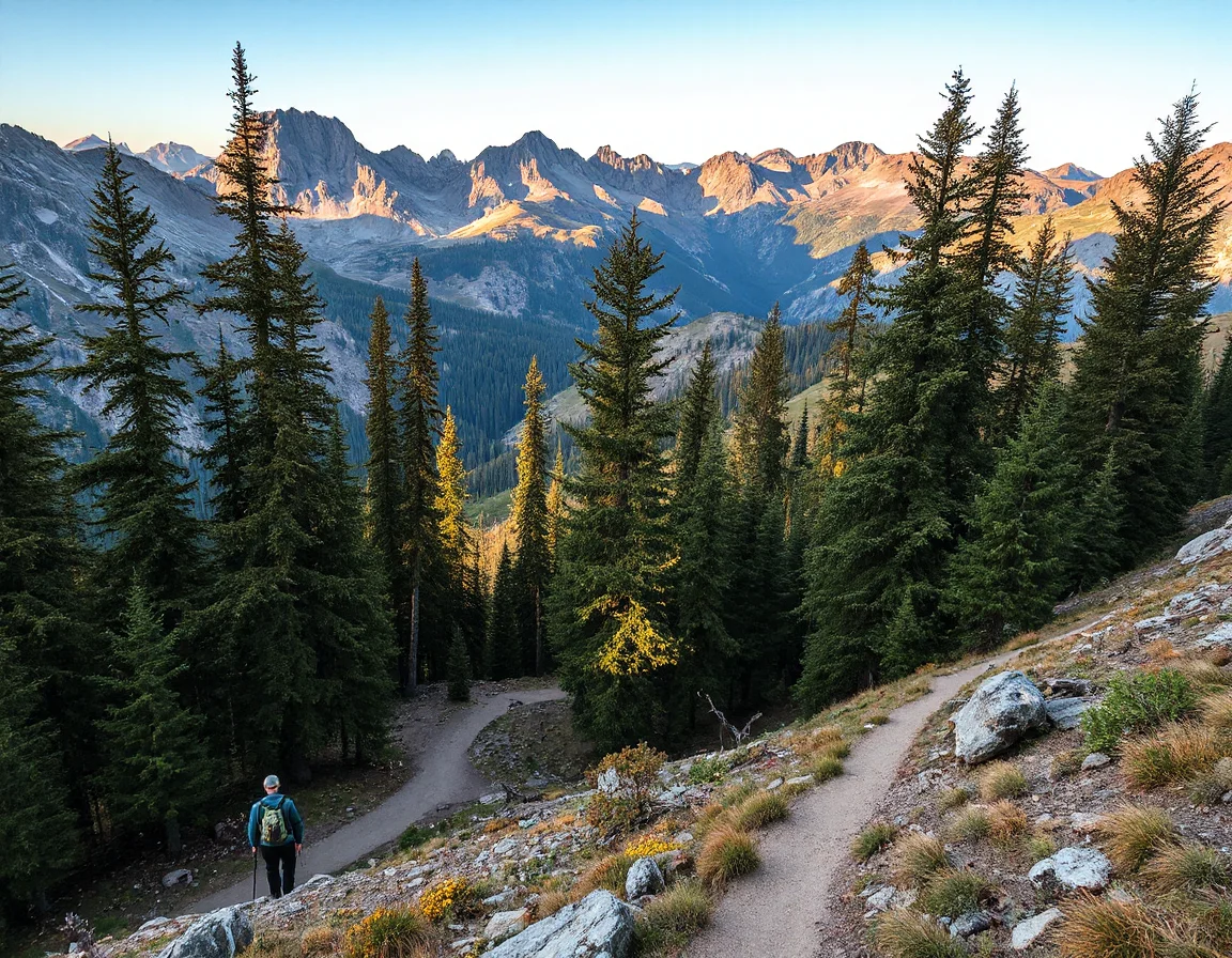 Evergreen mountain trail near Libby Montana