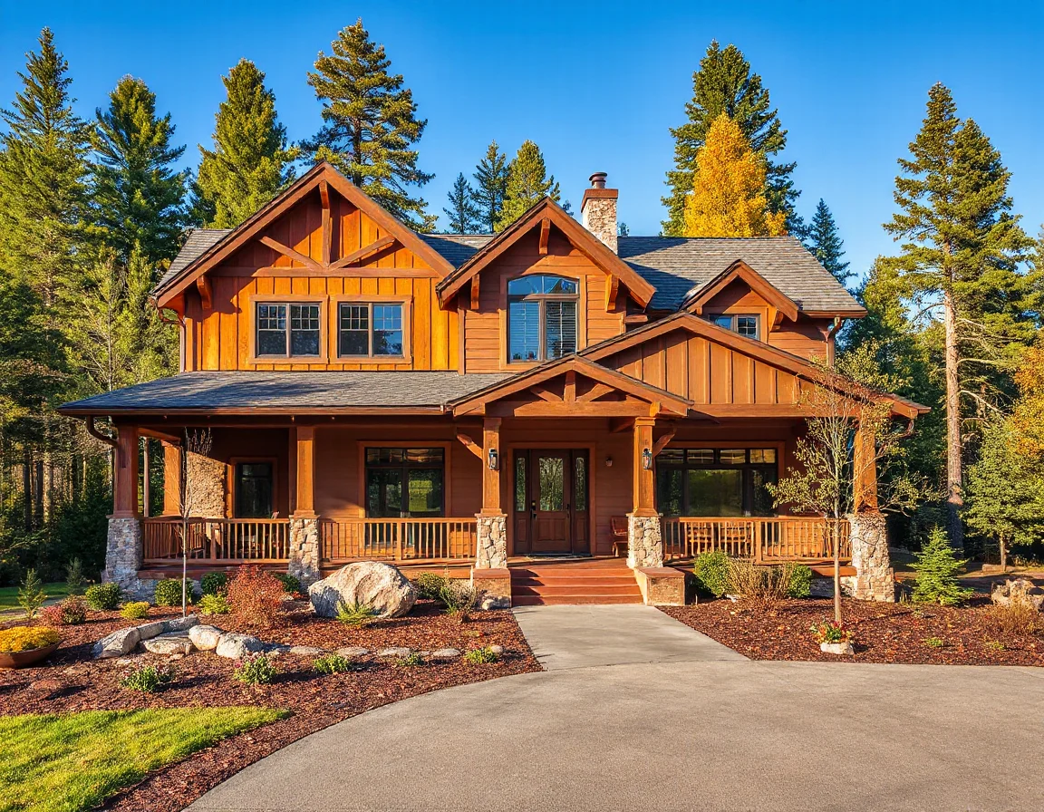 Timber-accented mountain home near Essex