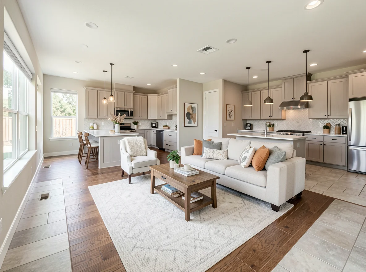 Open interior of a move-up home