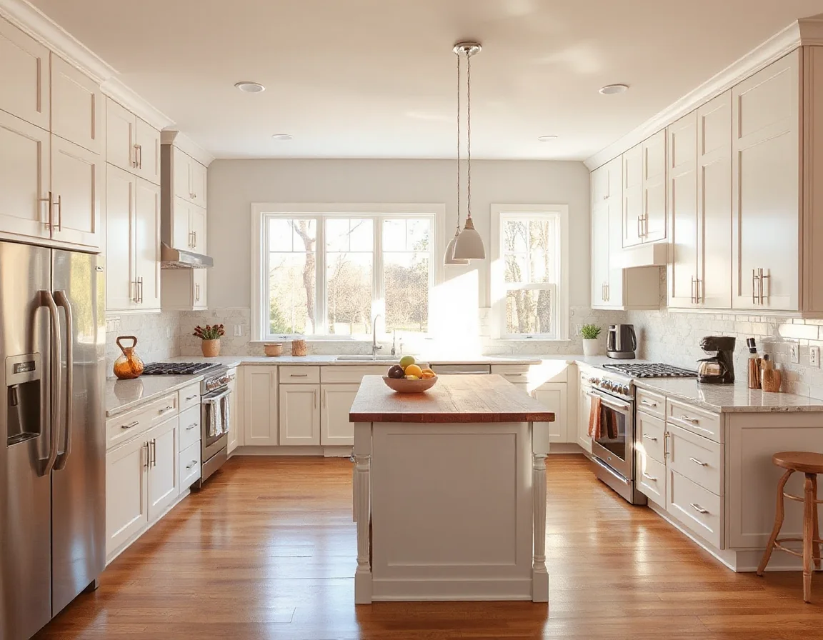 Bright staged kitchen in a Triangle home