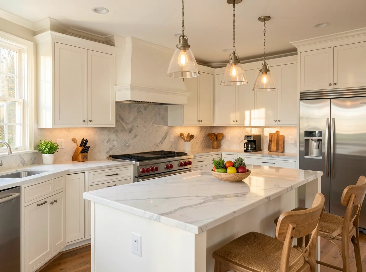 Bright updated kitchen with coastal style